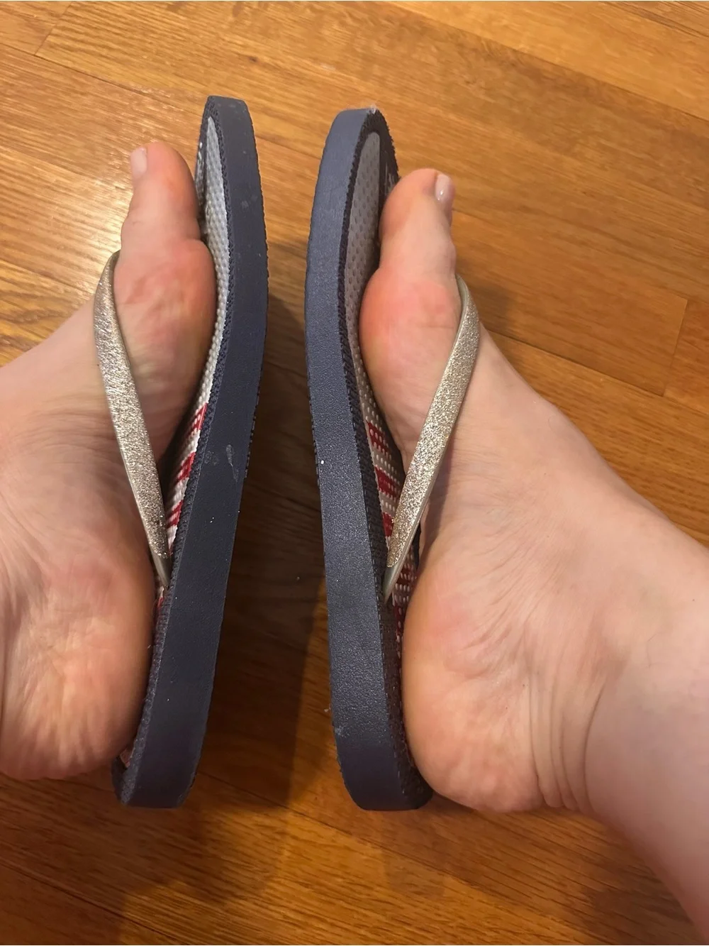 American flag print flip flops size 8 Shoes Well Worn